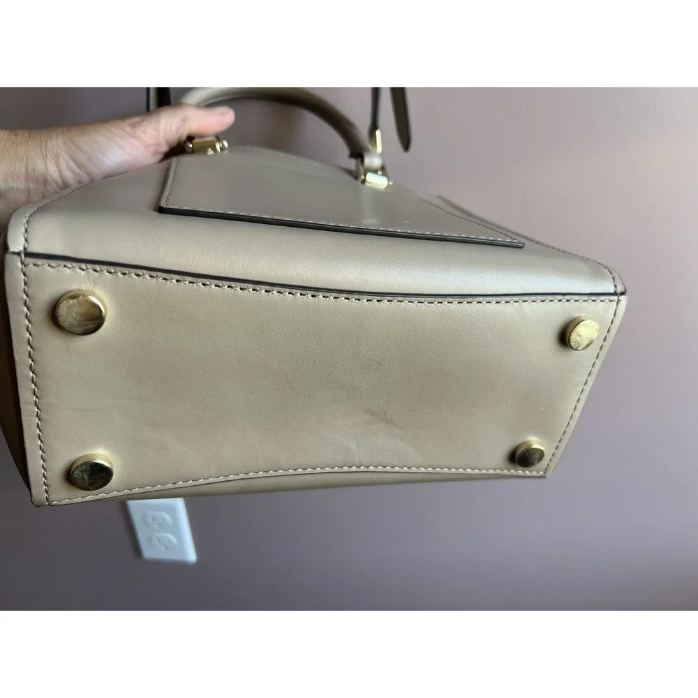 Michael Kors Benning Medium Leather Satchel Tan‎